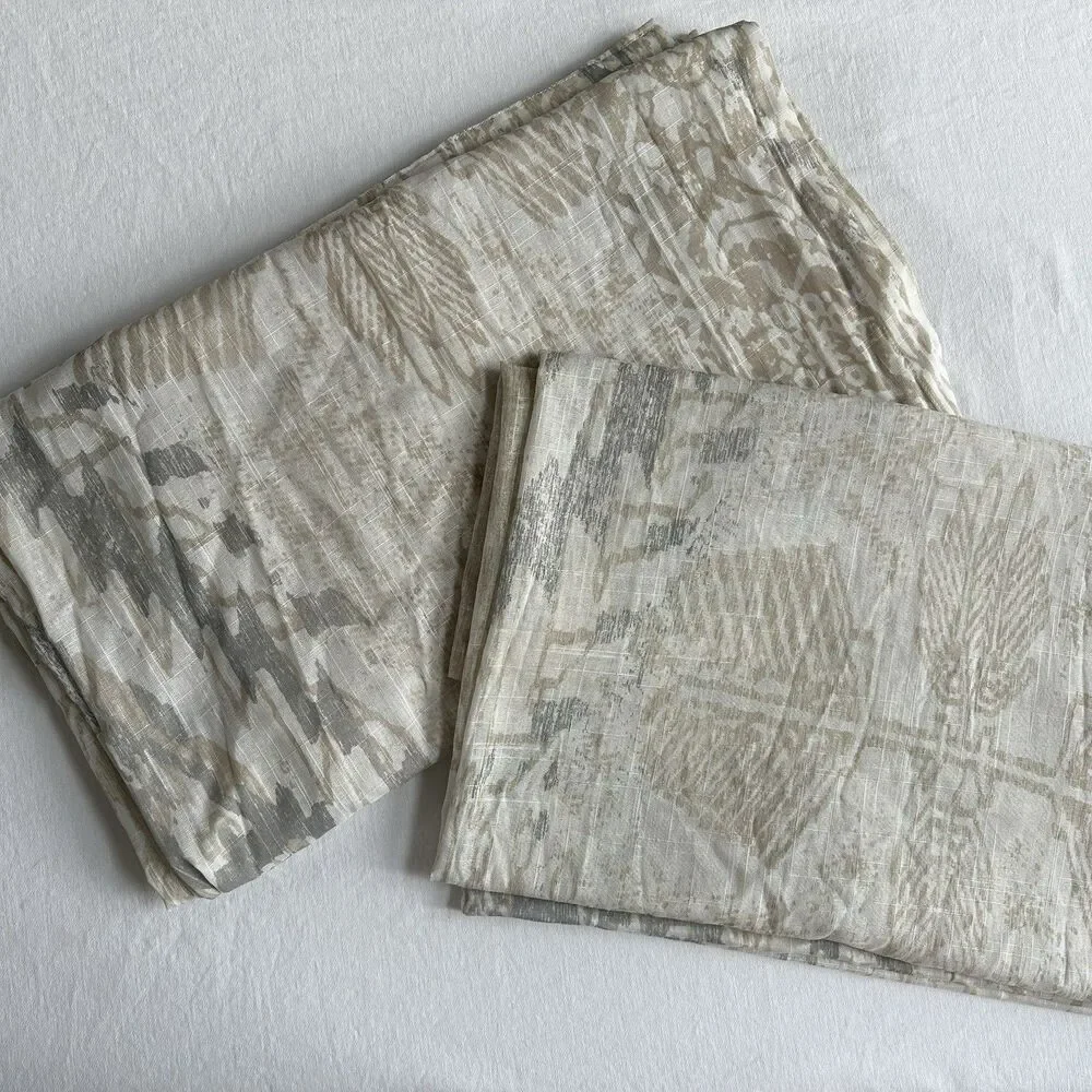 2 West Elm sheer Distressed Medallion Curtains Drapes Panels 48 x 108